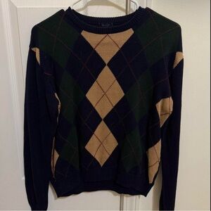 John Galt Sweater in Navy and Tan